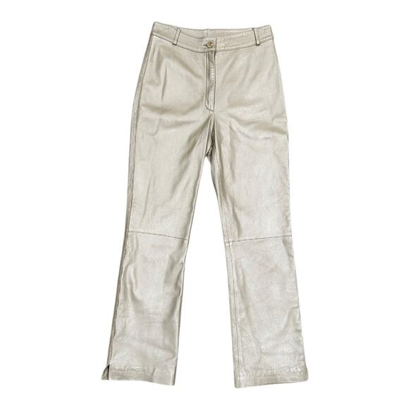 St. John Sport Leather Straight Leg Pants - Picture 1 of 6